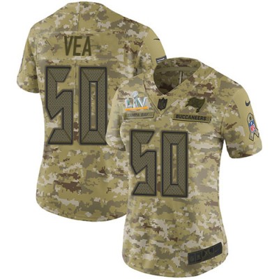 Nike Tampa Bay Buccaneers #50 Vita Vea Camo Women's Super Bowl LV Bound Stitched NFL Limited 2018 Salute To Service Jersey